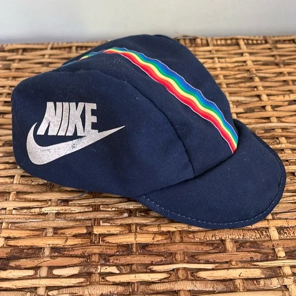 80s vintage NIKE cap Vintage 80s NIKE Corduroy Snapback Hat Cap Red Swoosh Check Rare